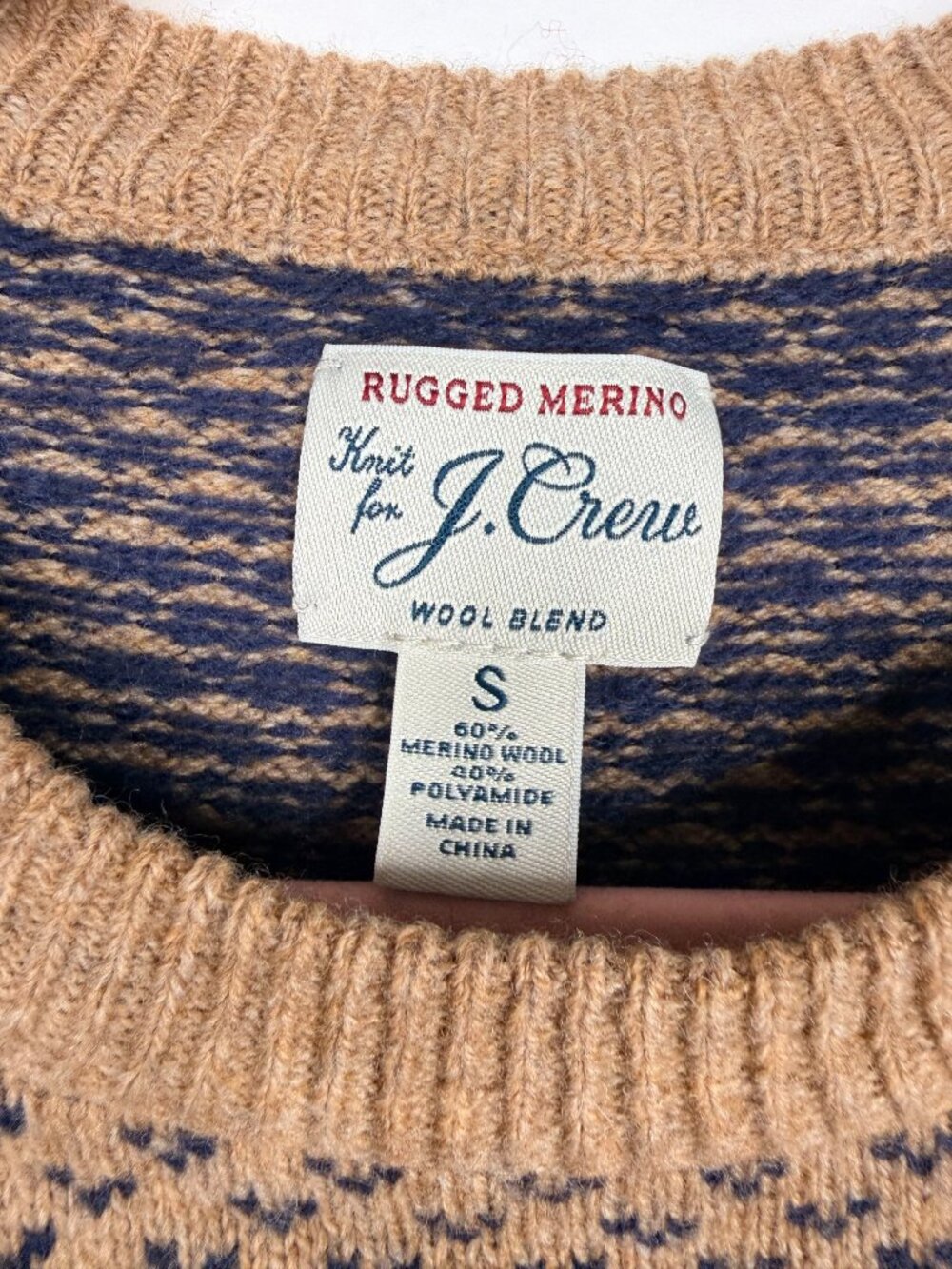 2/$30 J. Crew Rugged Merino Wool Bird’s Eye Sweater Toffee Small #A2242 - Picture 7 of 9